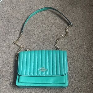 Coach Teal Quilted Crossbody Bag